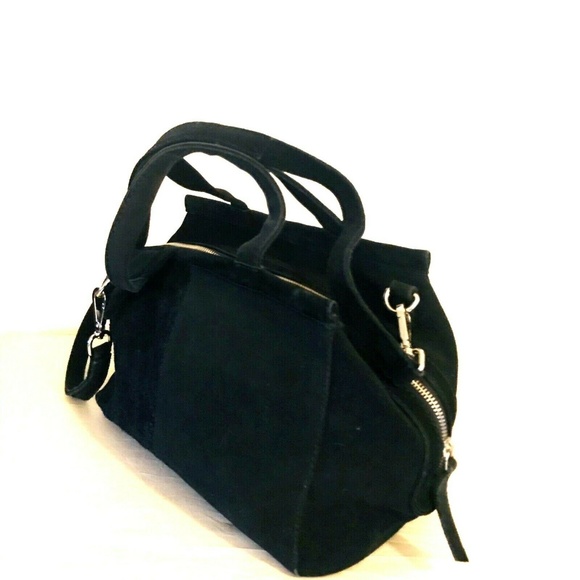 Topshop Handbags - Topshop Black Suede Slouch Doctor Convertible Bag